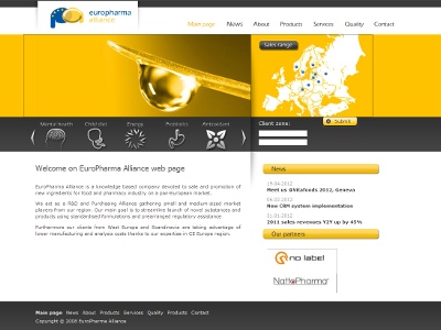 Website preview of EuroPharma Alliance